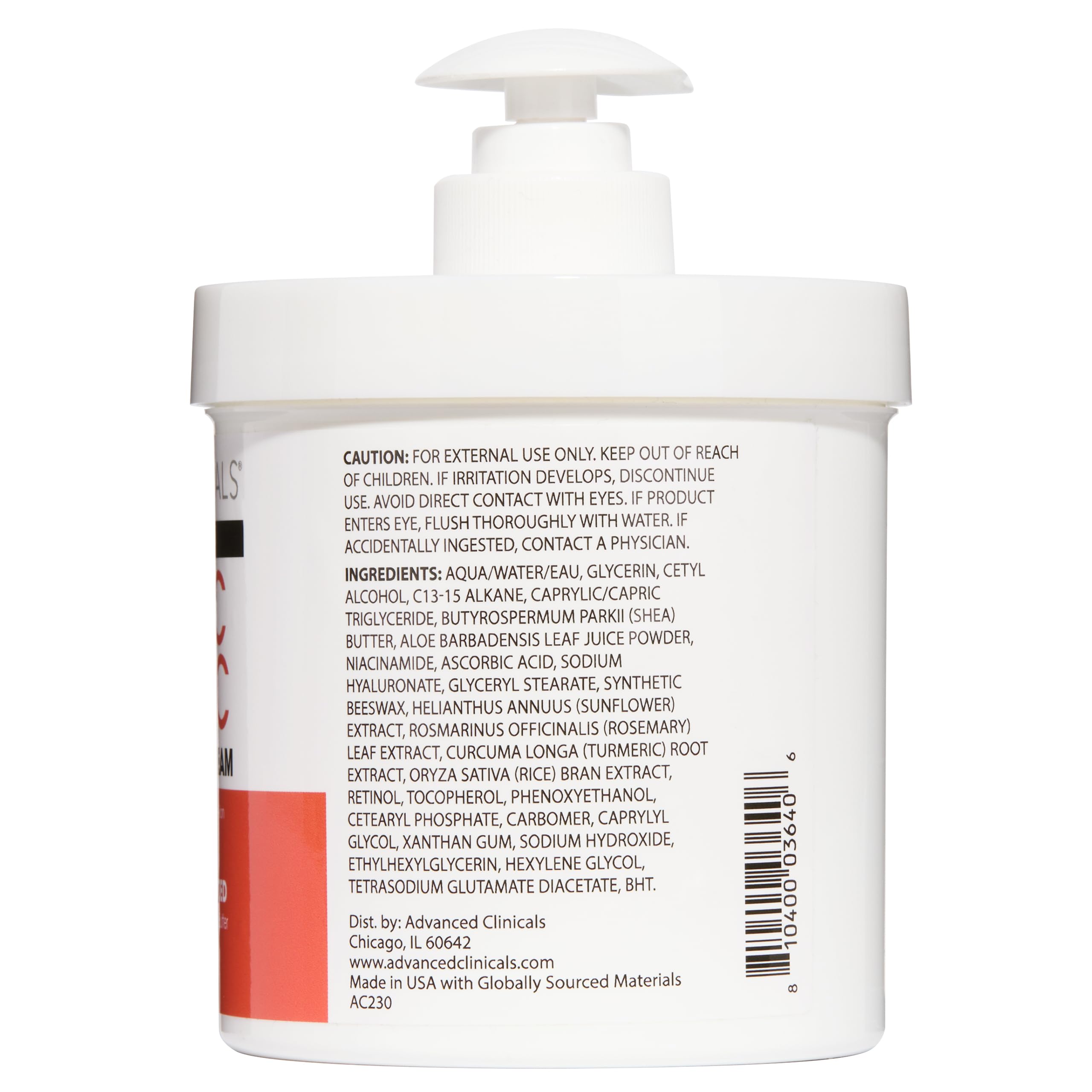 Advanced Clinicals Curcuma y aloe vera en crema, hidratación y firmeza para todo el cuerpo.