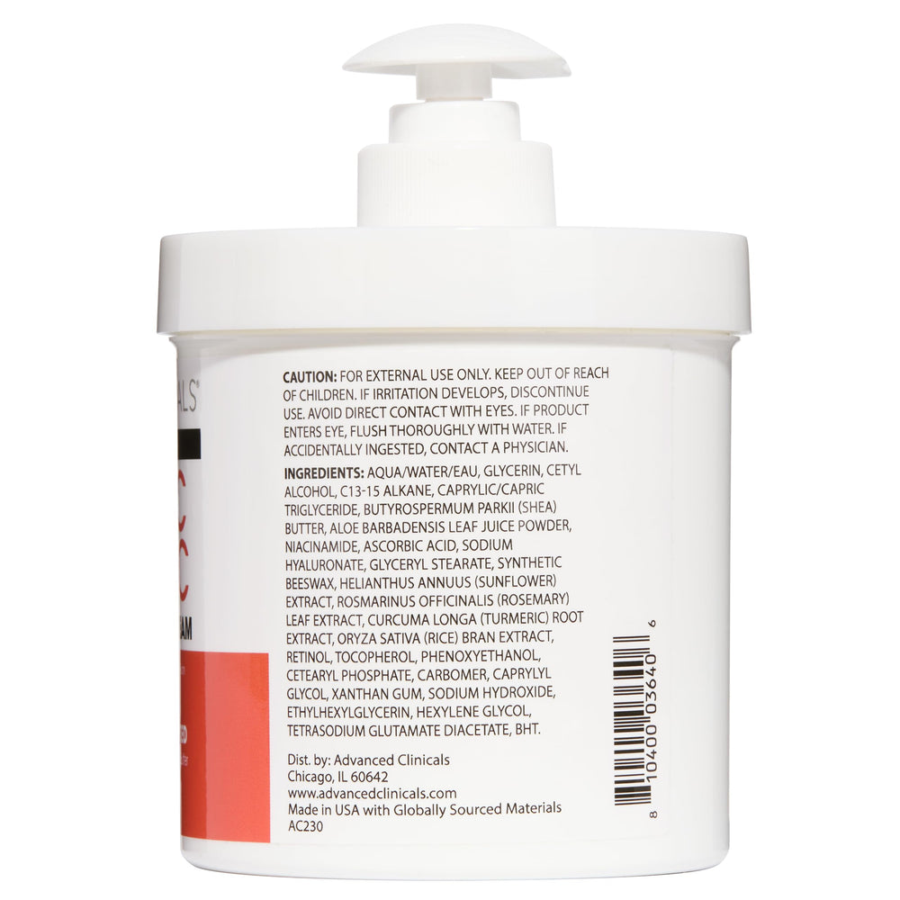 Advanced Clinicals Curcuma y aloe vera en crema, hidratación y firmeza para todo el cuerpo.
