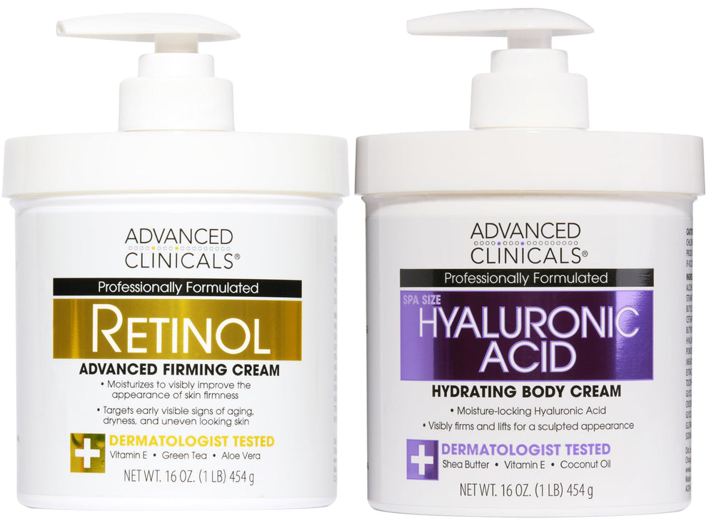Advanced Clinicals crema retinol cuerpo, hidratación que suaviza líneas.