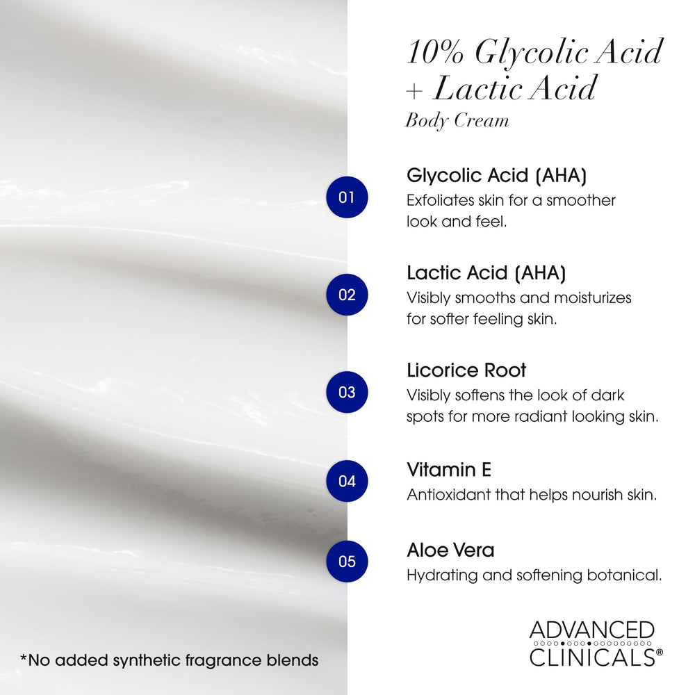 Advanced Clinicals crème corps veloutée hydratante pour peau douce