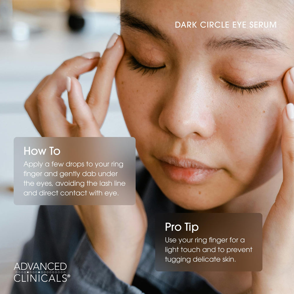 Advanced Clinicals Dark Circle Serum ready for daily use to refresh tired-looking eyes.