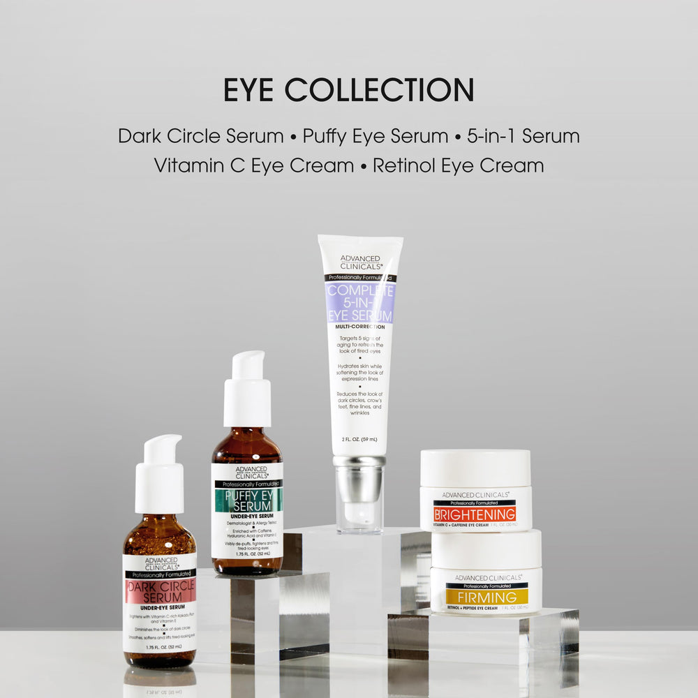 Advanced Clinicals Dark Circle Serum under-eye application dab demonstrates gentle technique.