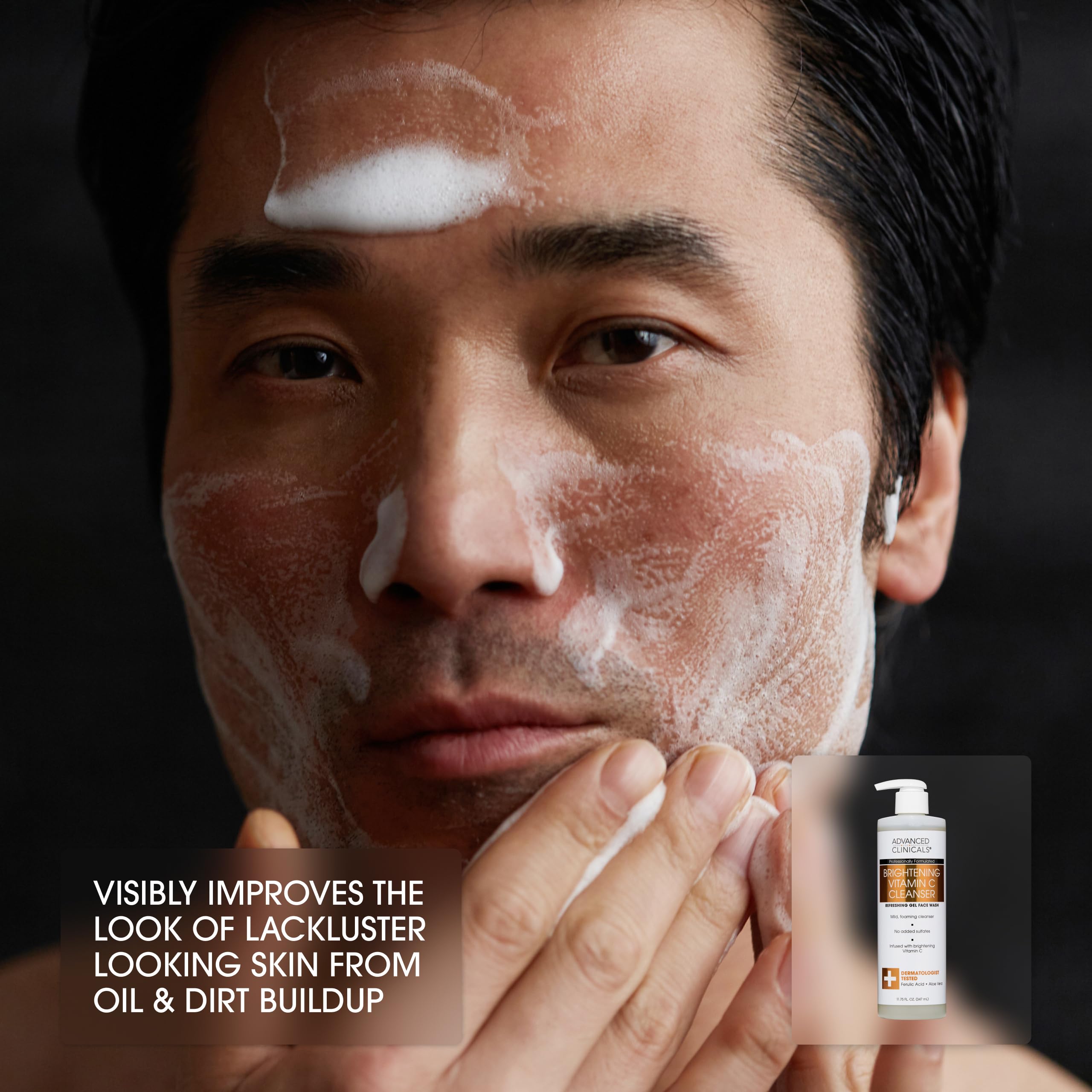 Advanced Clinicals Limpiador con ginseng y aloe para piel suave y revitalizada.