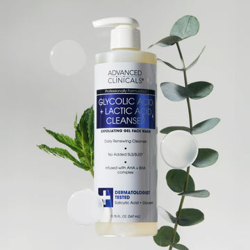 Advanced Clinicals Glycolic Face Wash eucalyptus oil adds cooling aroma during cleanse.