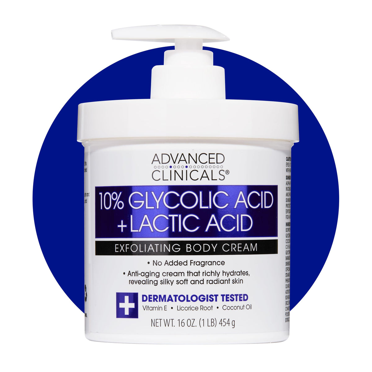 Advanced Clinicals lotion exfoliante acide glycolique 10% pour peau plus lisse et hydratée