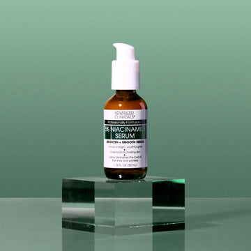 Advanced Clinicals Niacinamide Serum applied to the face in close-up