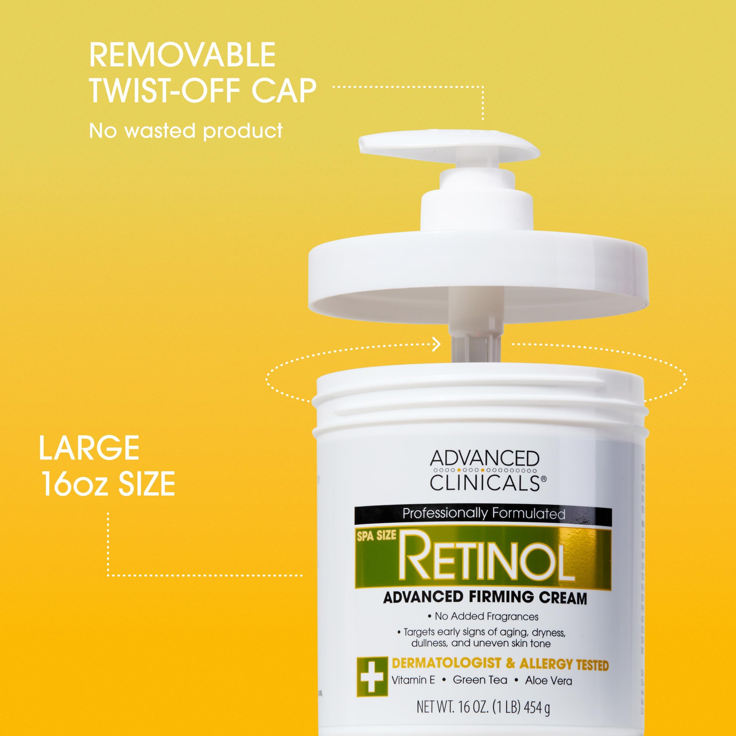 Advanced Clinicals – Pack duo retinol, emballage et démonstration du produit.
