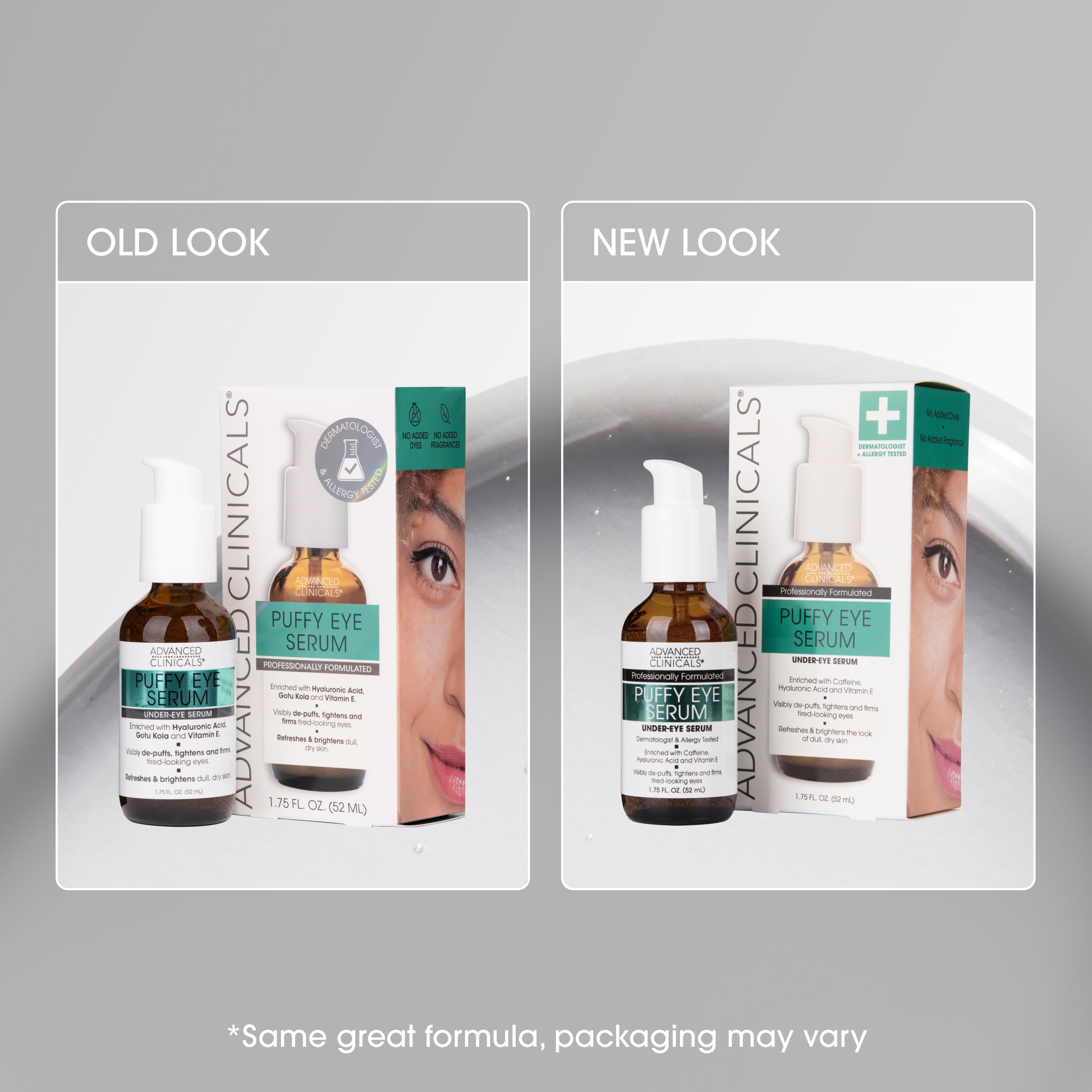 Packaging of Advanced Clinicals Puffy Eye Serum