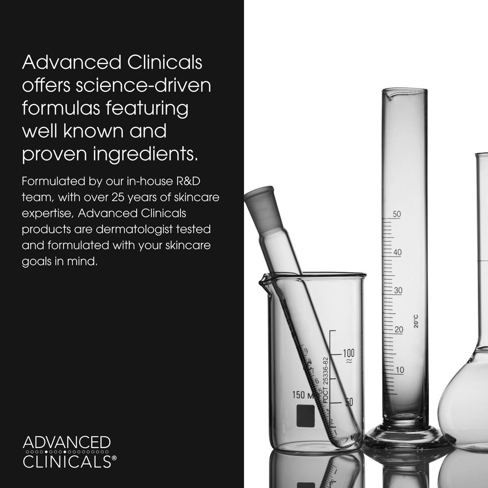 Gently dab under-eye application with ring finger using Advanced Clinicals serum
