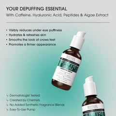 Applying Advanced Clinicals Puffy Eye Serum under the eye with ring finger
