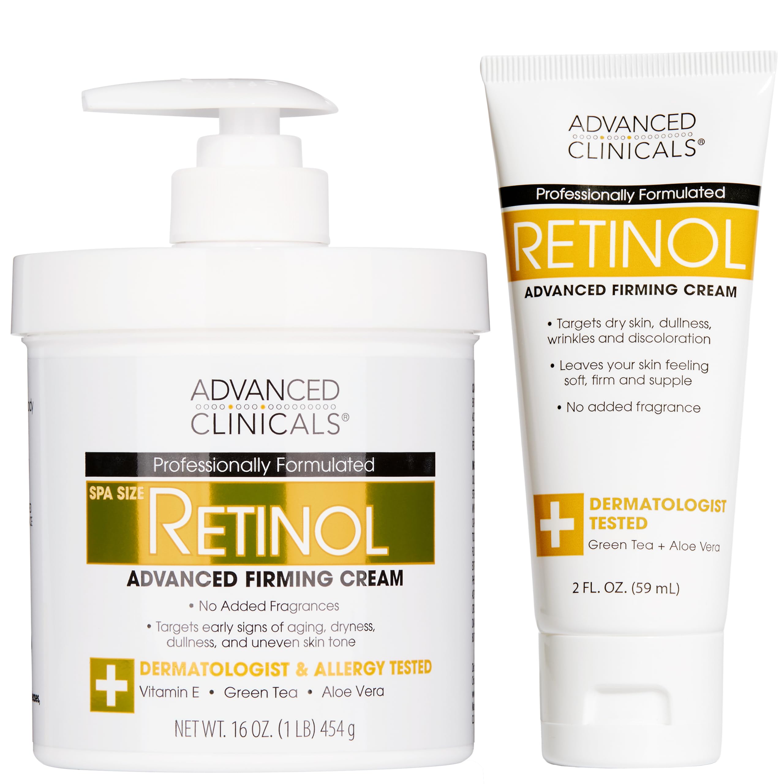 Advanced Clinicals Retinol Body Cream in jar for visibly smoother, hydrated skin