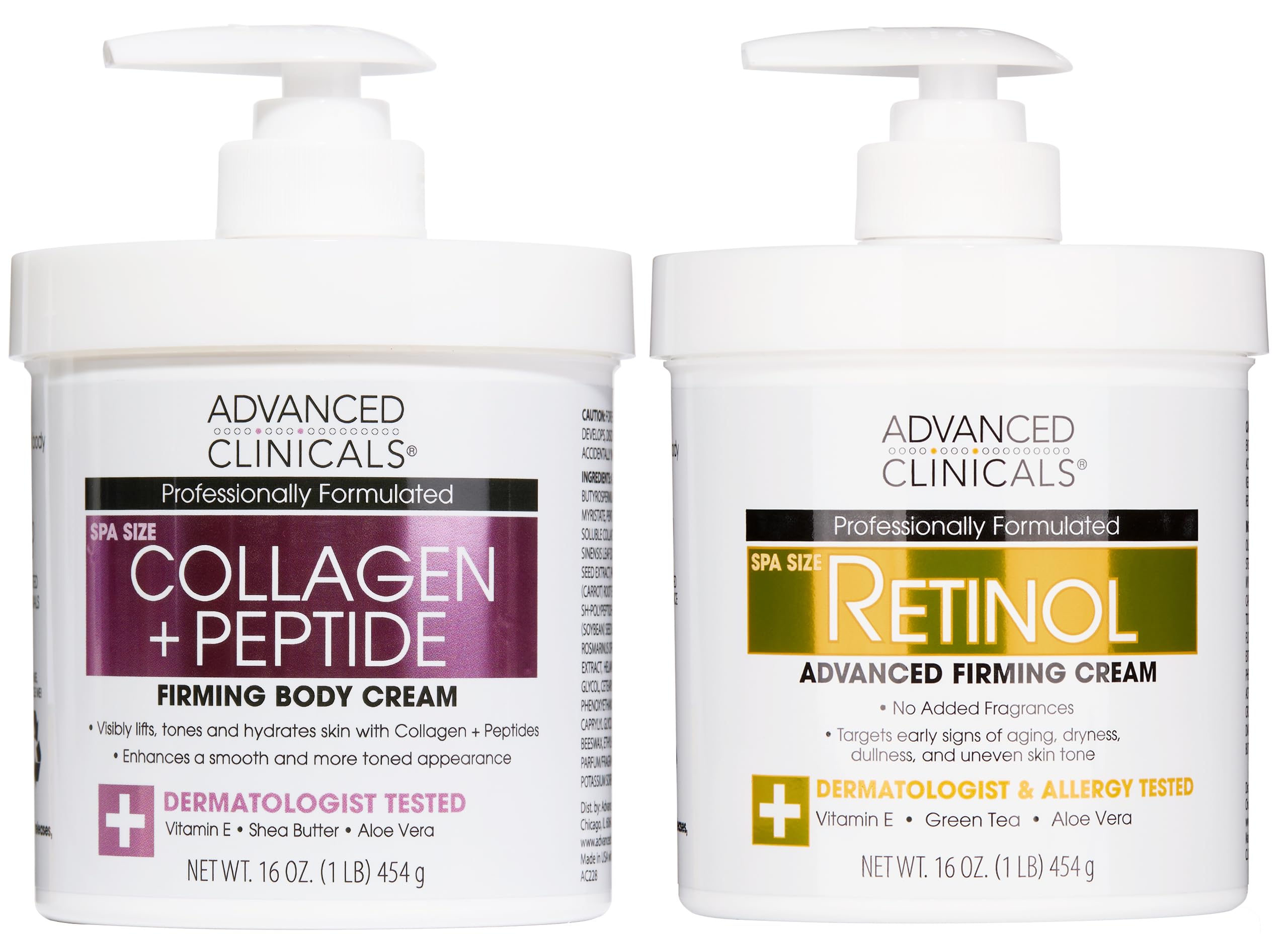 Advanced Clinicals Retinol Cream frasco frontal para hidratación profunda.