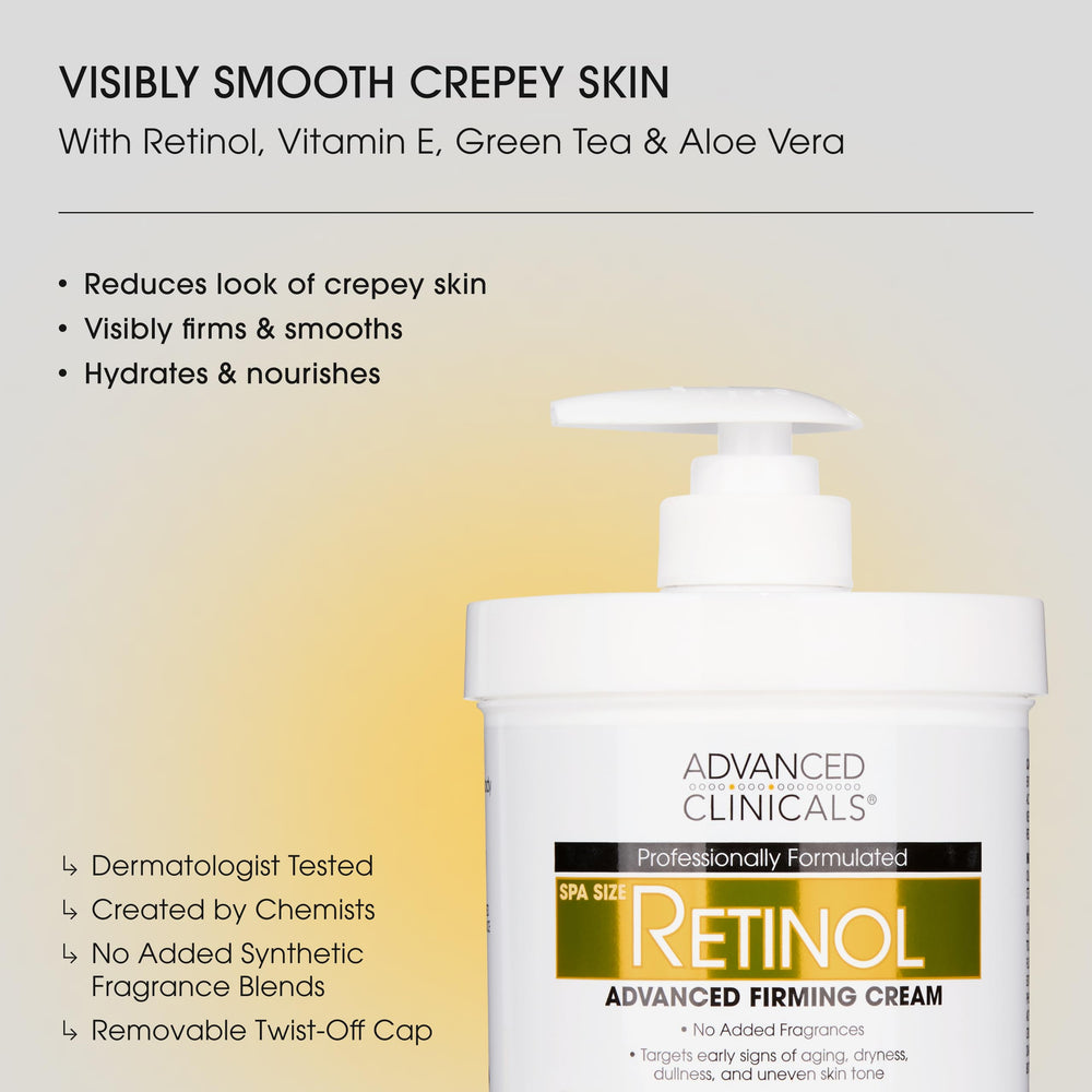 Advanced Clinicals Crème Rétinol Corps : effet lissage des ridules.