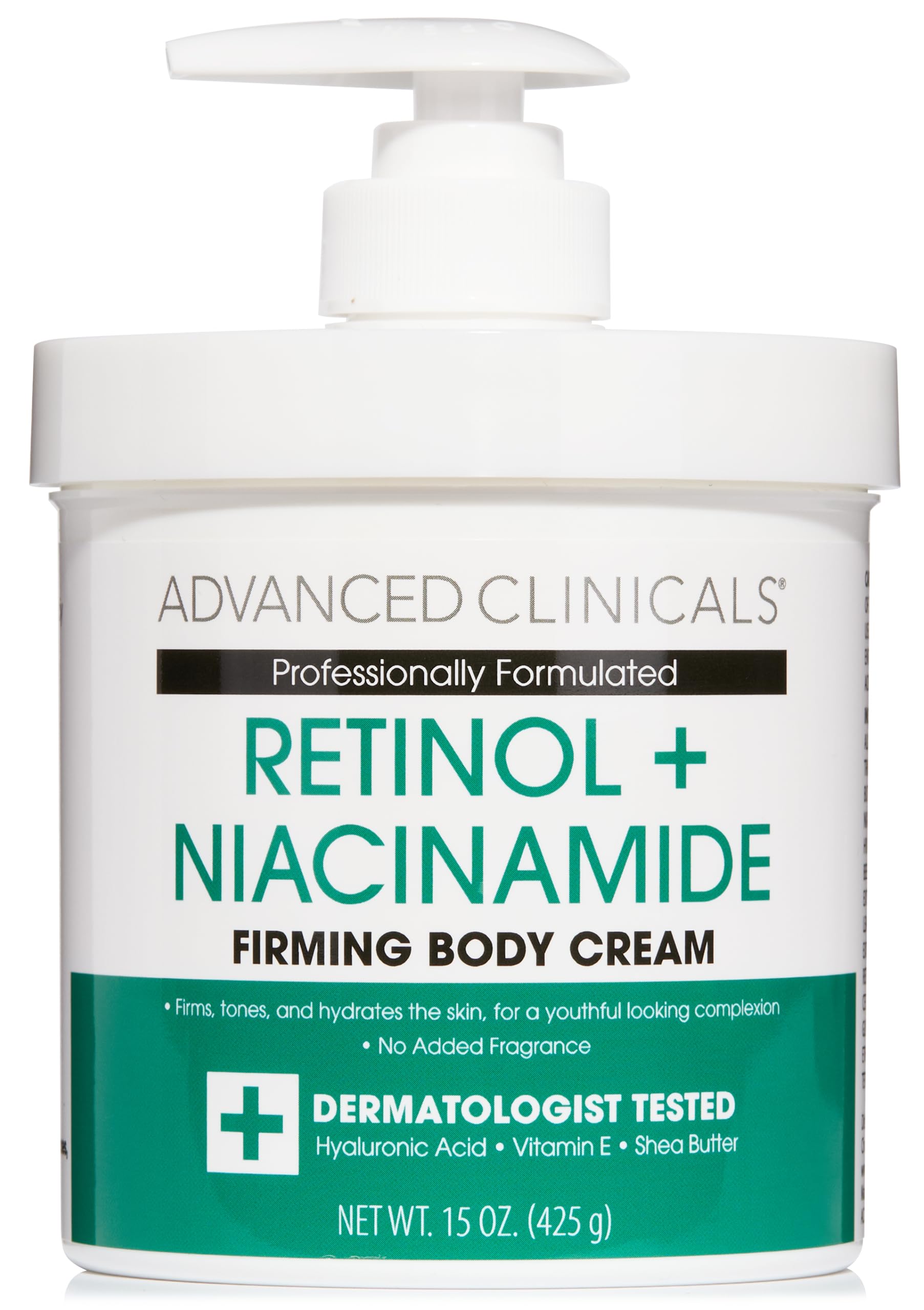 Advanced Clinicals Retinol Cuerpo crema, textura sedosa para piel suave y nutrida.