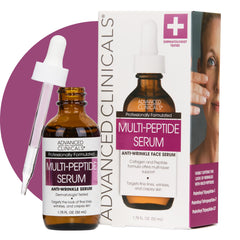 Advanced Clinicals Multi Péptidos Suero rostro, botella elegante para hidratación diaria