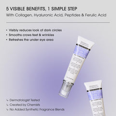 Advanced Clinicals serum ojos, textura lechosa que suaviza la piel bajo los ojos.