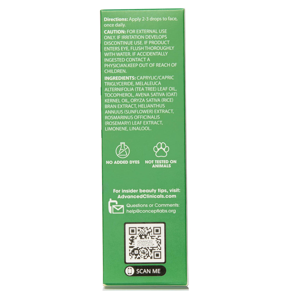 Nighttime skincare routine with Advanced Clinicals Tea Tree Oil Serum