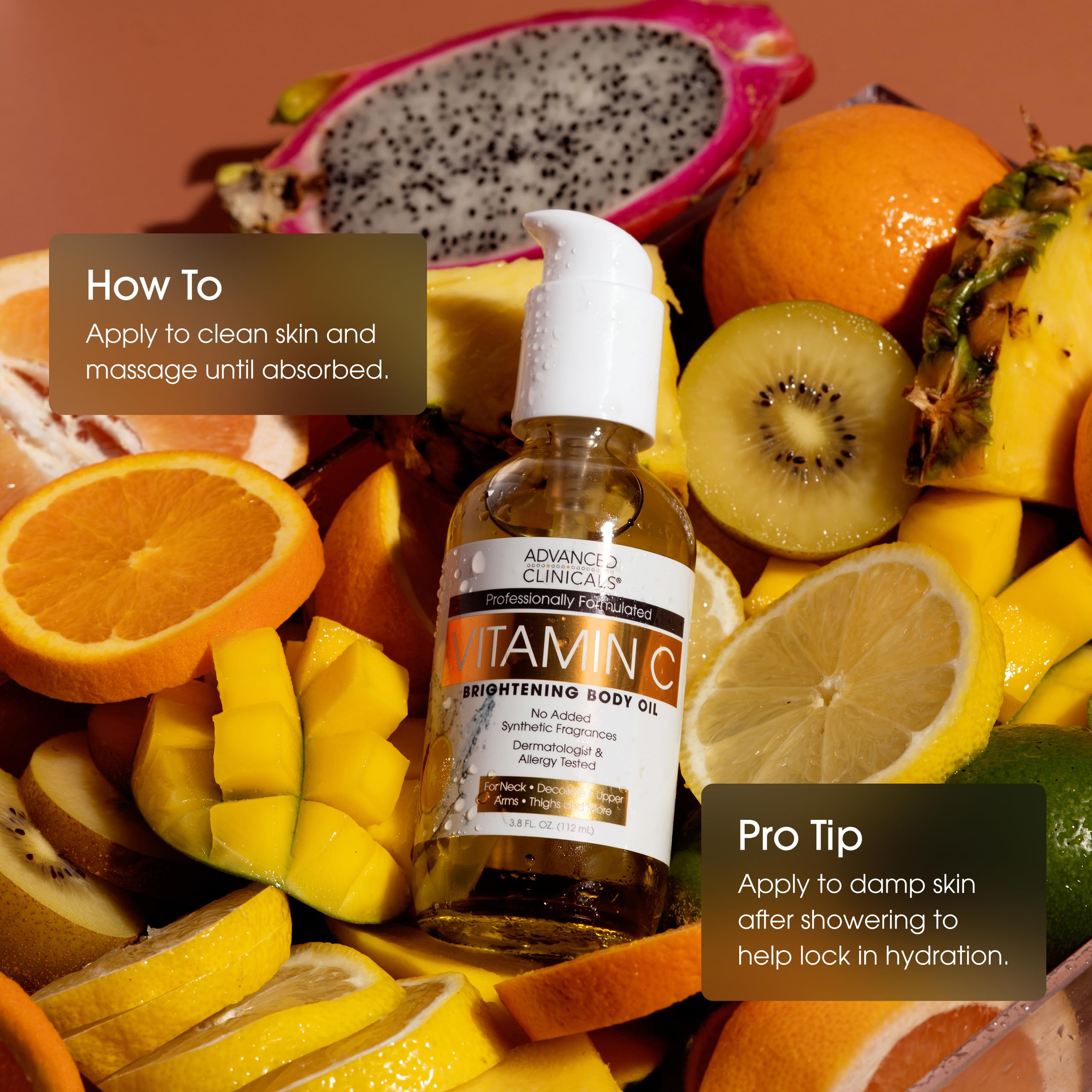 Advanced Clinicals Aceite para piel opaca y seca con iluminación sutil