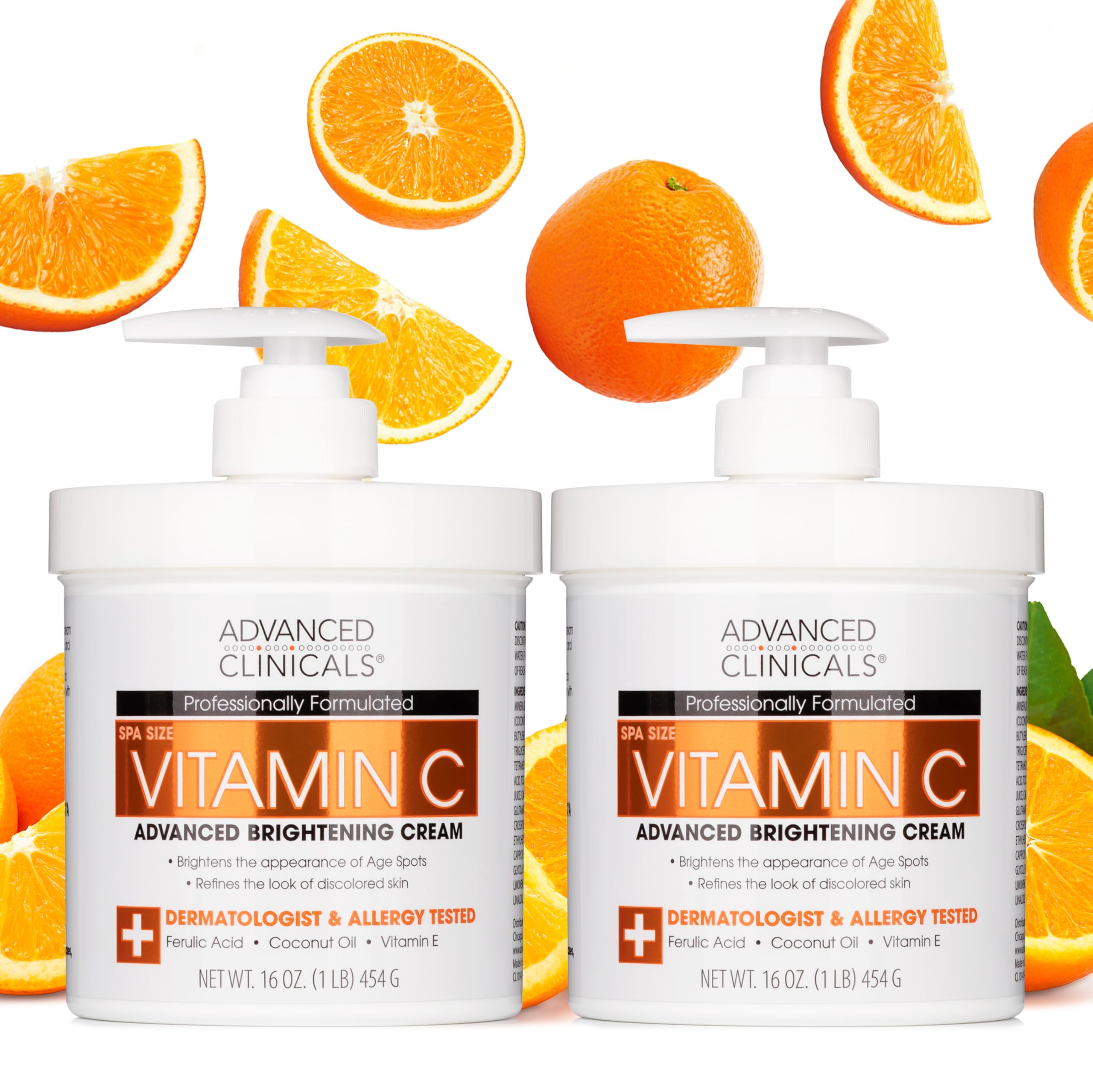 Advanced Clinicals Vitamine C Creme Corps – luminosite et hydratation visibles sur la peau.