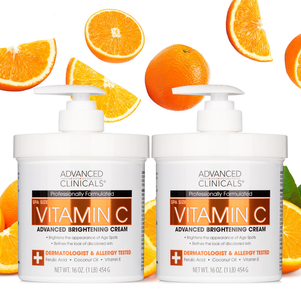 Advanced Clinicals Vitamine C Creme Corps – luminosite et hydratation visibles sur la peau.