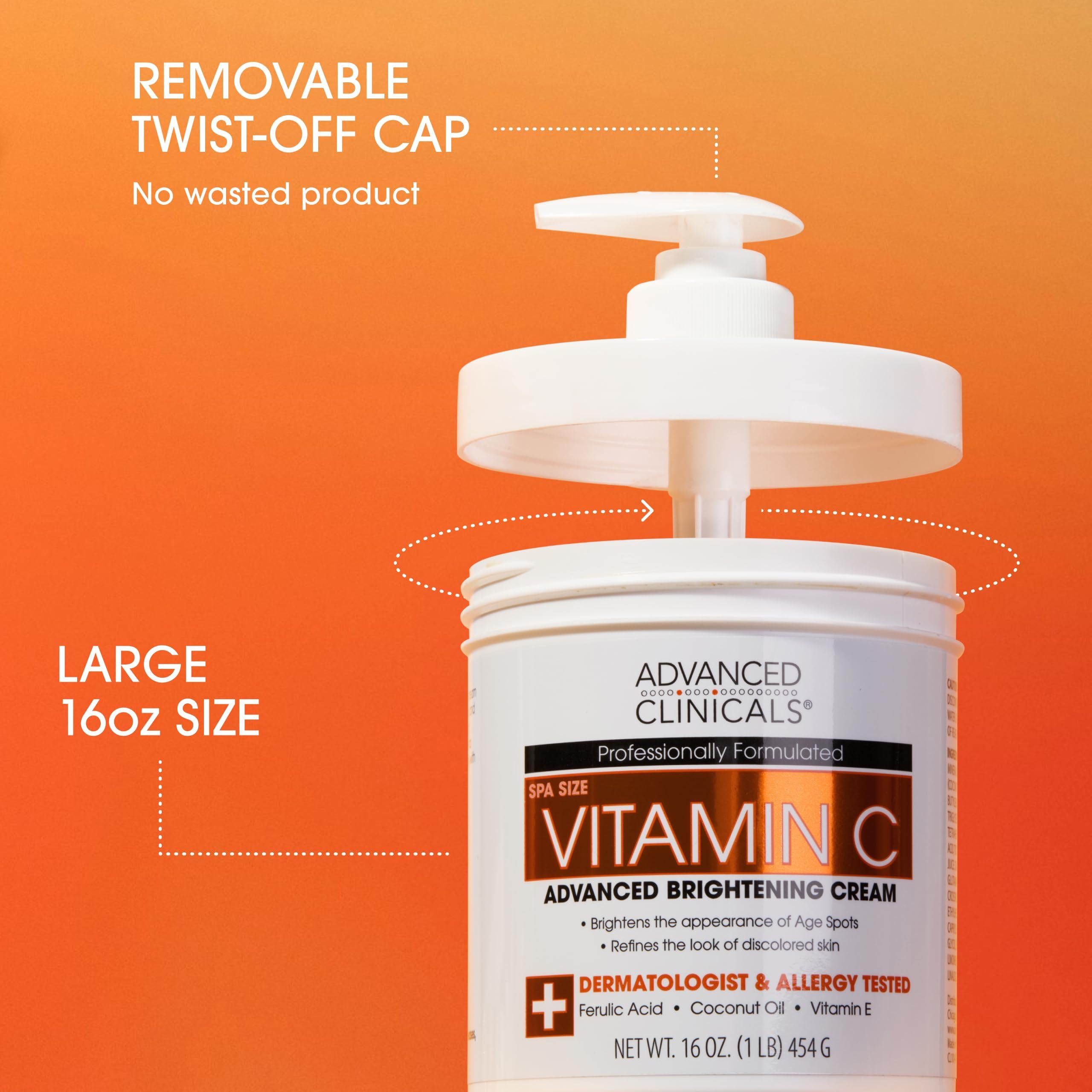 Advanced Clinicals Vitamine E Huile-De-Coco Creme Corps – douceur et hydratation durable.