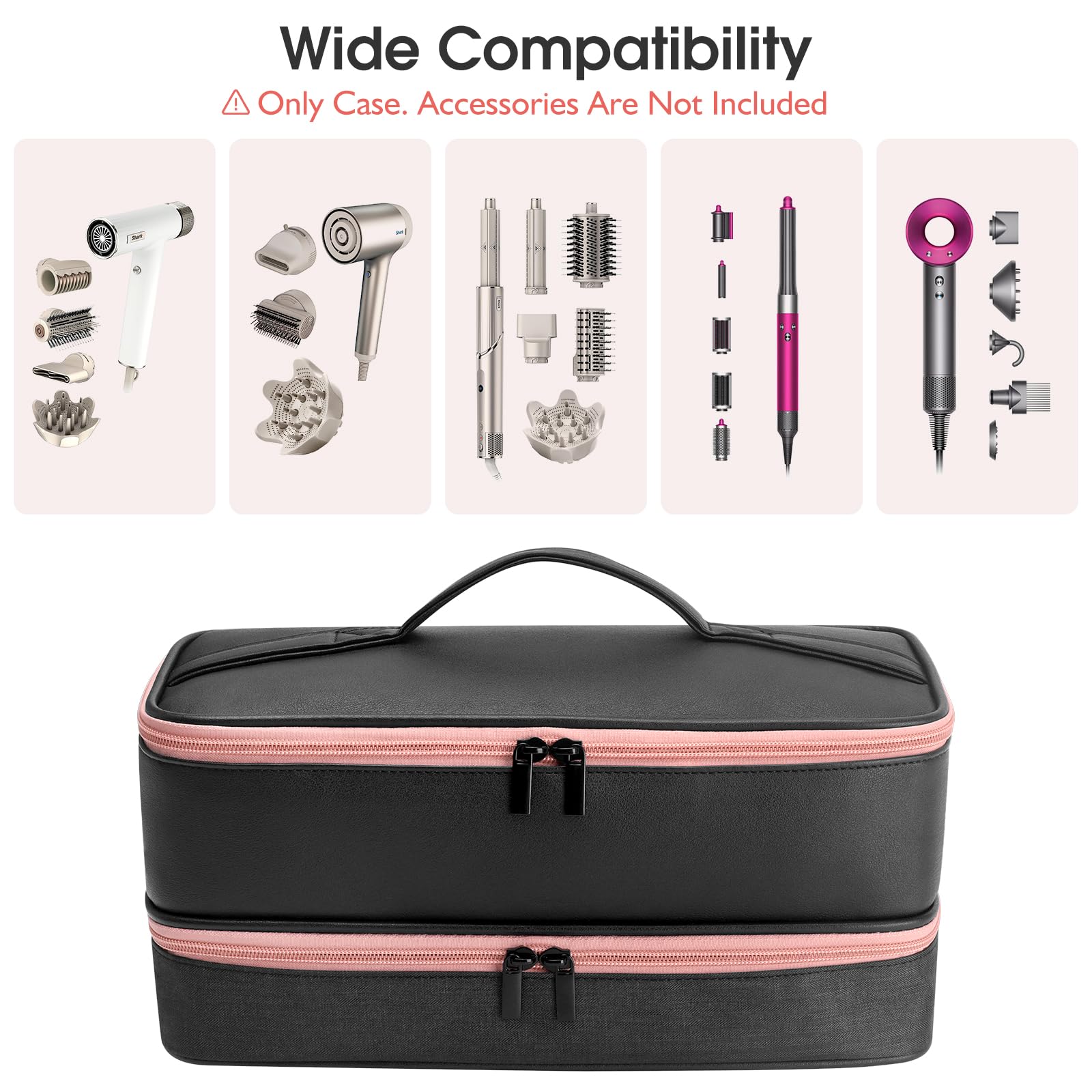 Compatible con secadores Shark y accesorios variados para viajes.