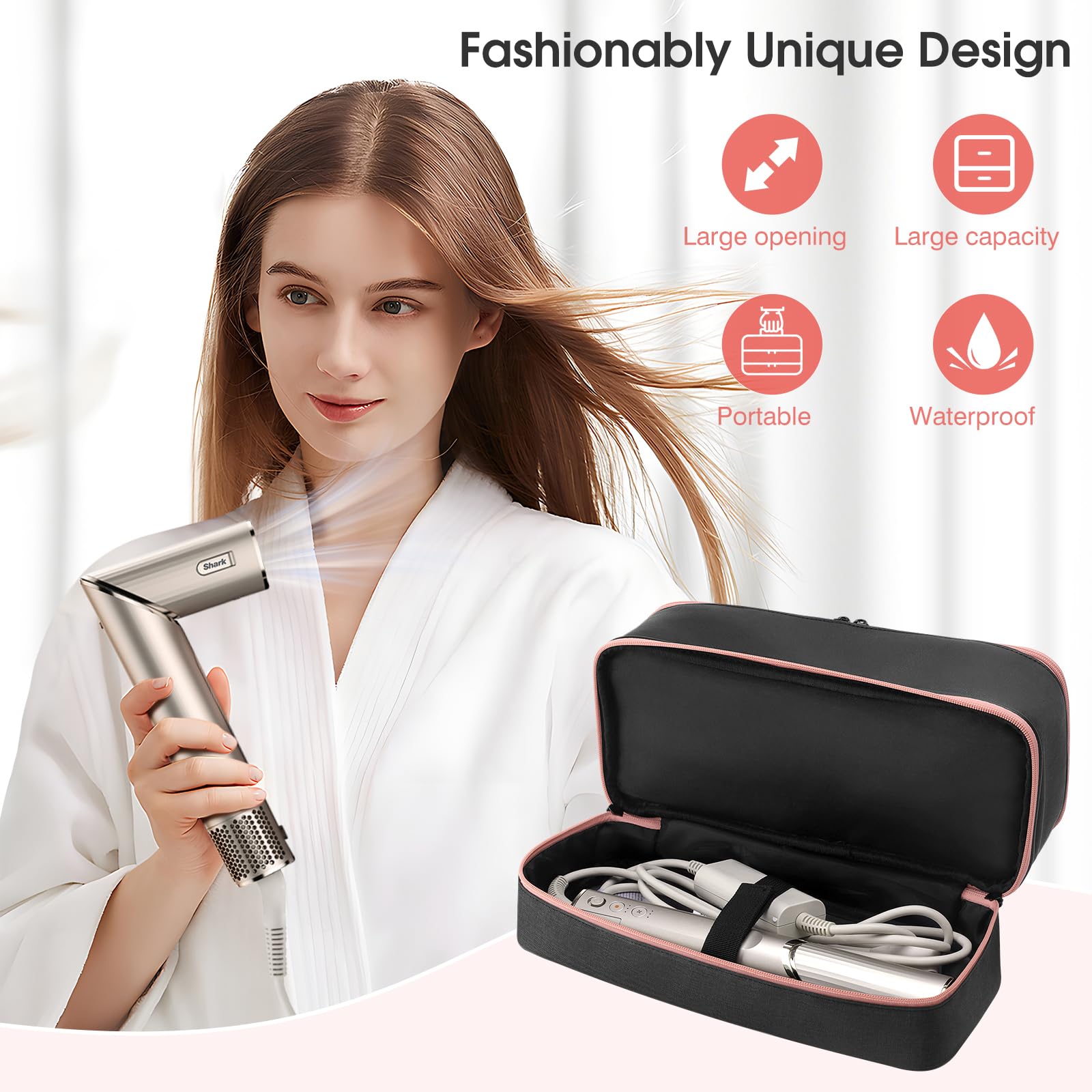 Estuche versátil para viaje, maquillaje y organización en salones.