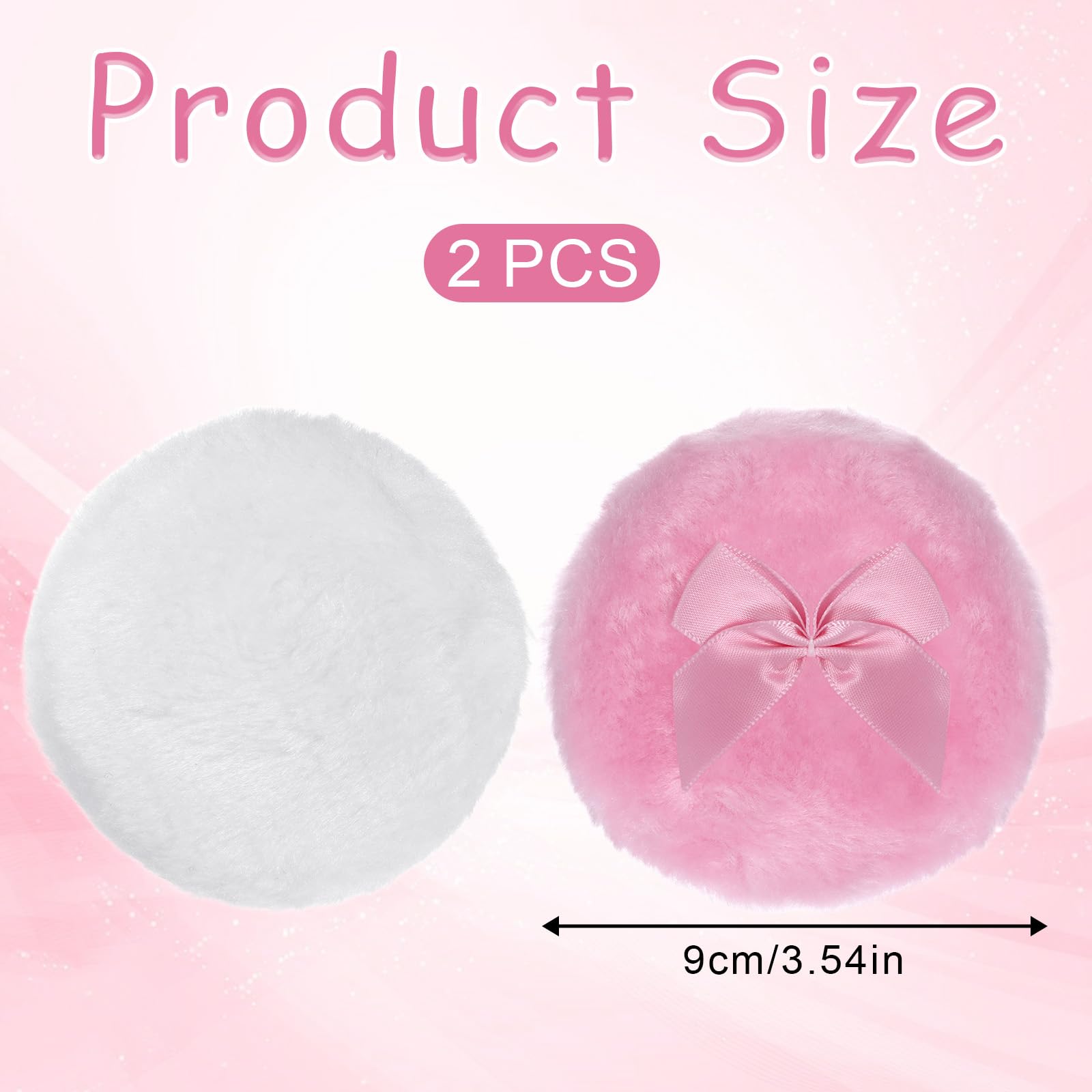 Paquete Aeaocvo con dos puffs, blanco y rosa, opción higiénica y reutilizable