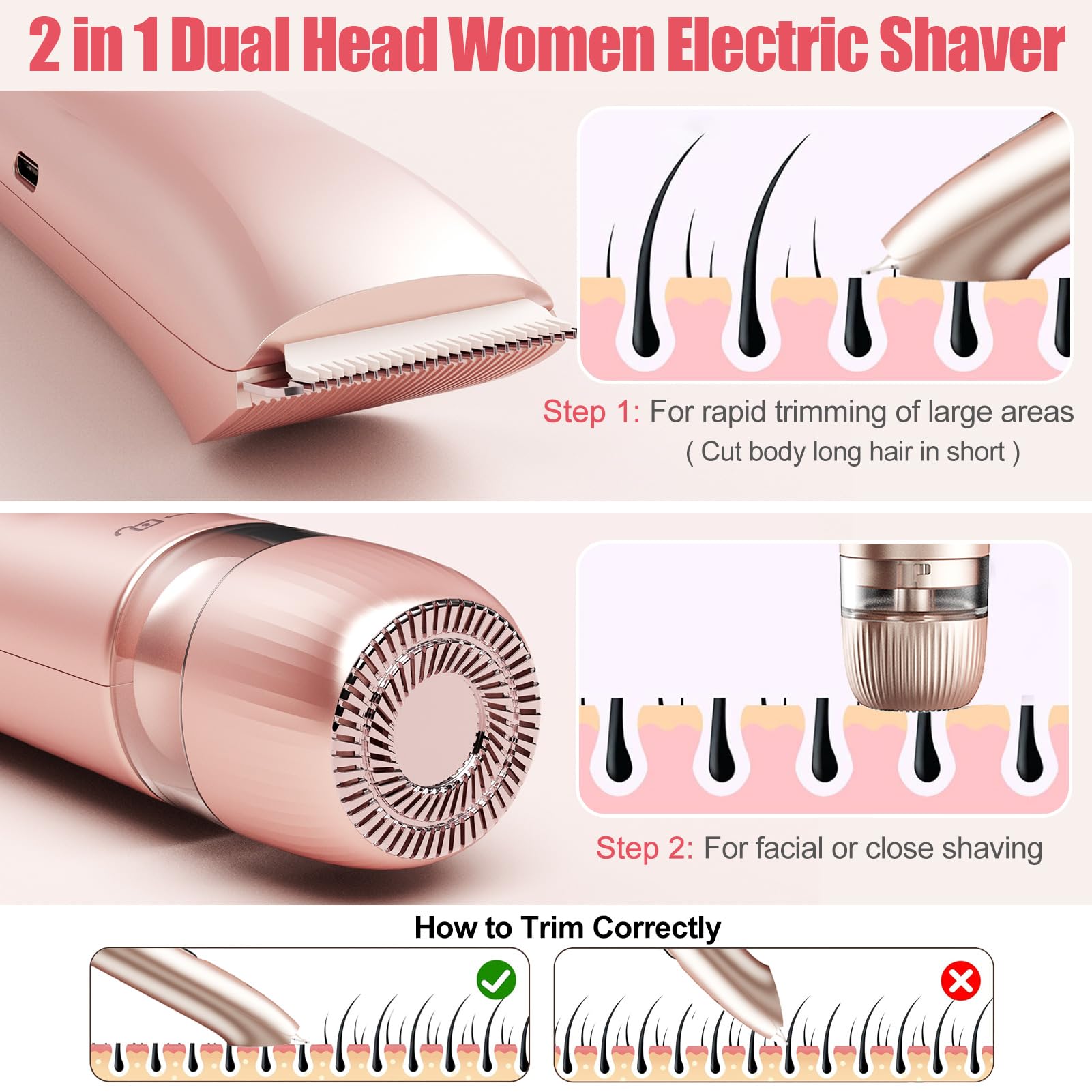 Afeitadora Aedicce bikini-trimmer con guía ajustable para controlar la longitud del vello