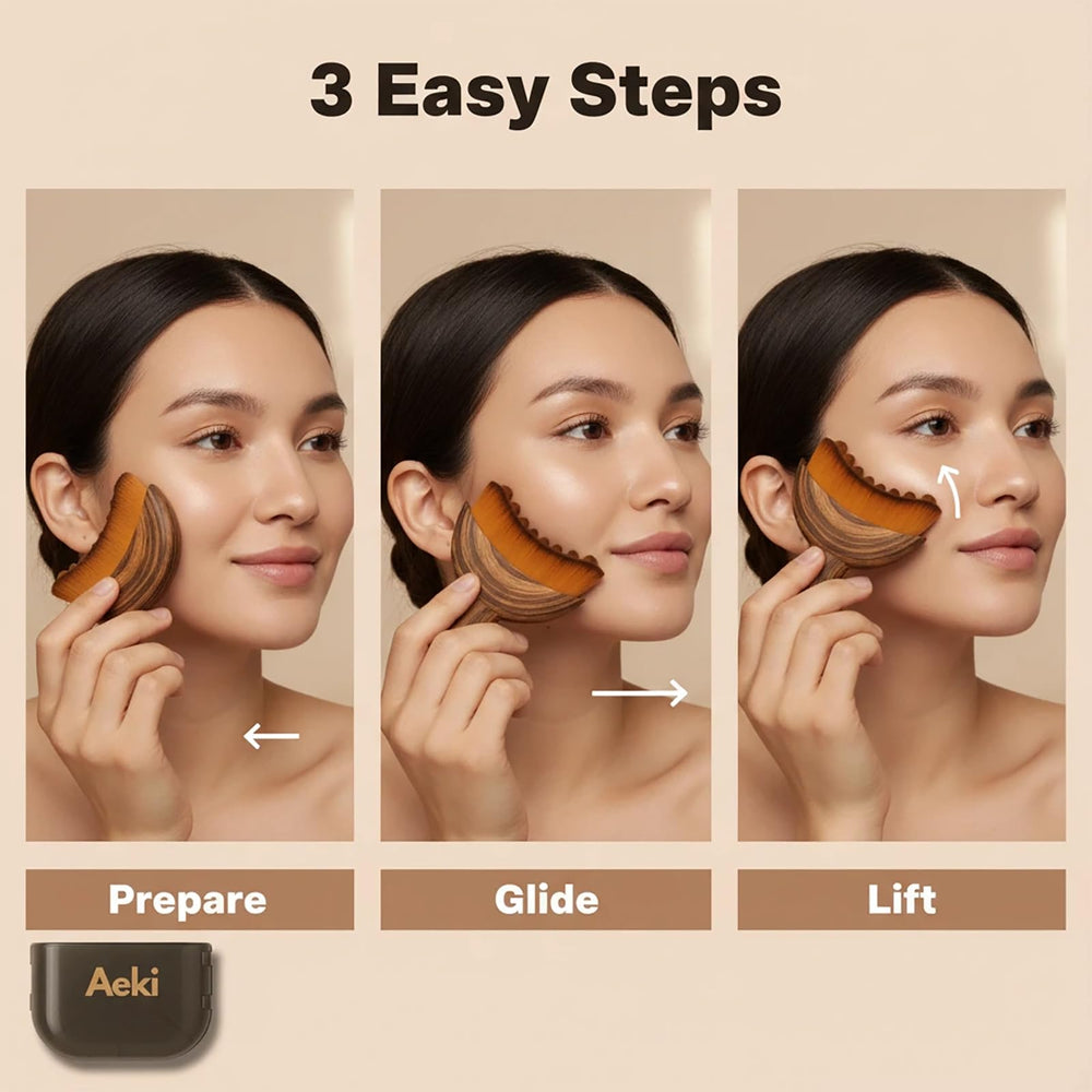 Aeki Brush uso portátil e higiénico, ideal para viaje.