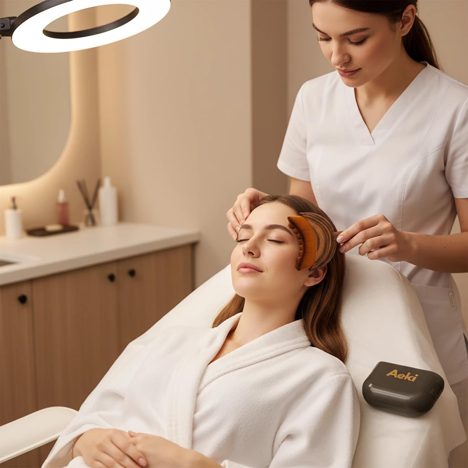 Idéale en voyage: Aeki Brush avec brins imperméables pour routine nomade