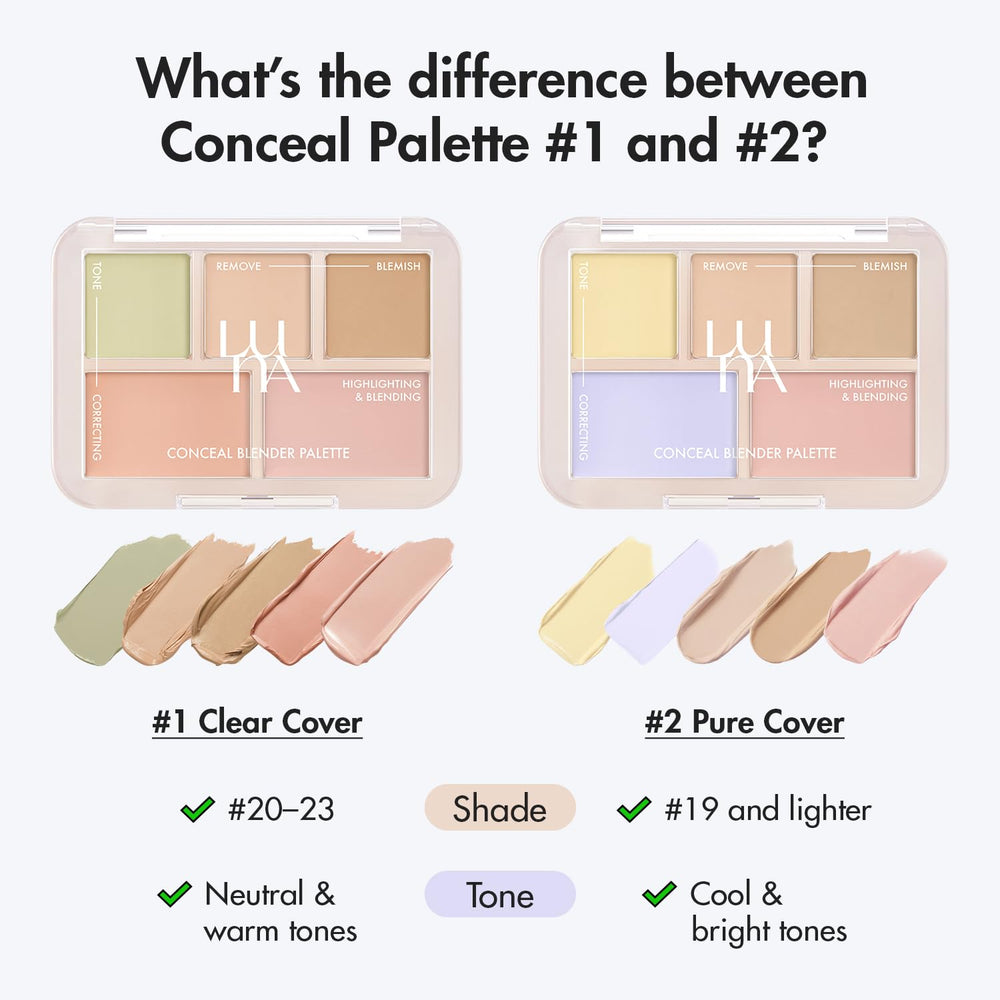AEKYUNGLUNA LUNA Paleta Correctora 02, tono Beige Natural, se adapta a tonos fríos y naturales