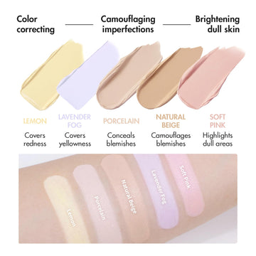 AEKYUNGLUNA LUNA Paleta Correctora 02, tono Limón, muestra color para corrección suave