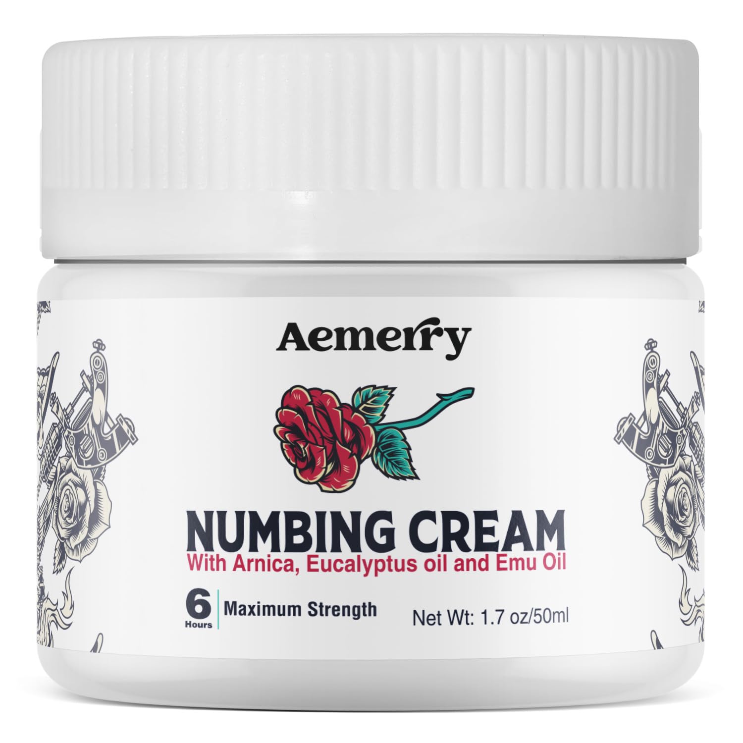 Aemerry crema anestésica para tatuajes, vertido de la botella, uso sencillo.