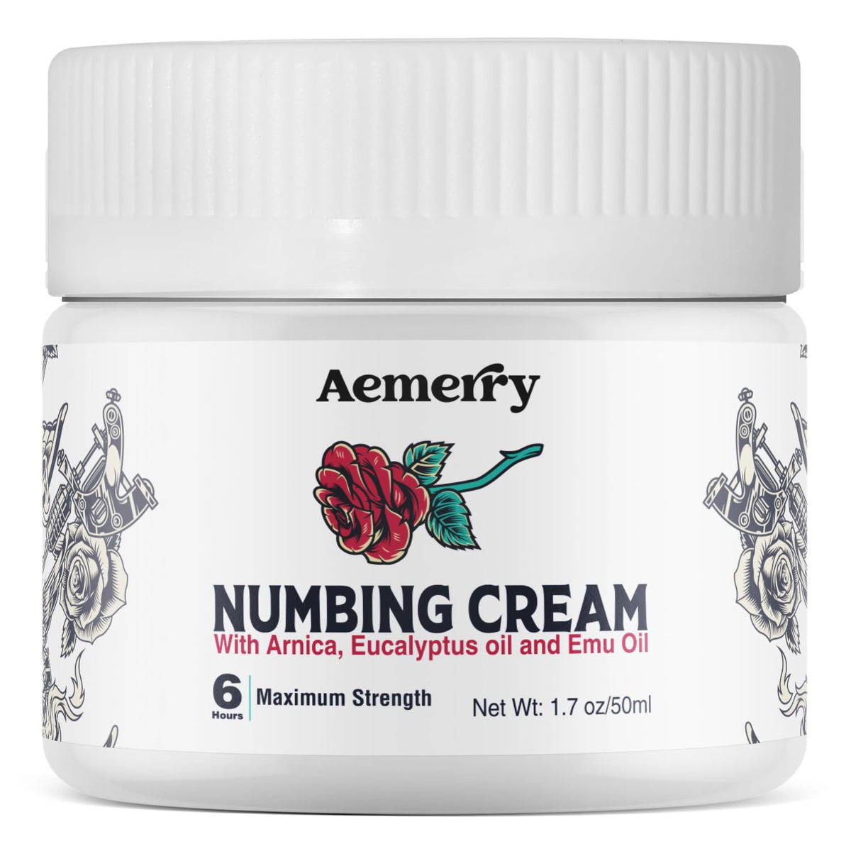 Aemerry crema anestésica para tatuajes, vertido de la botella, uso sencillo.