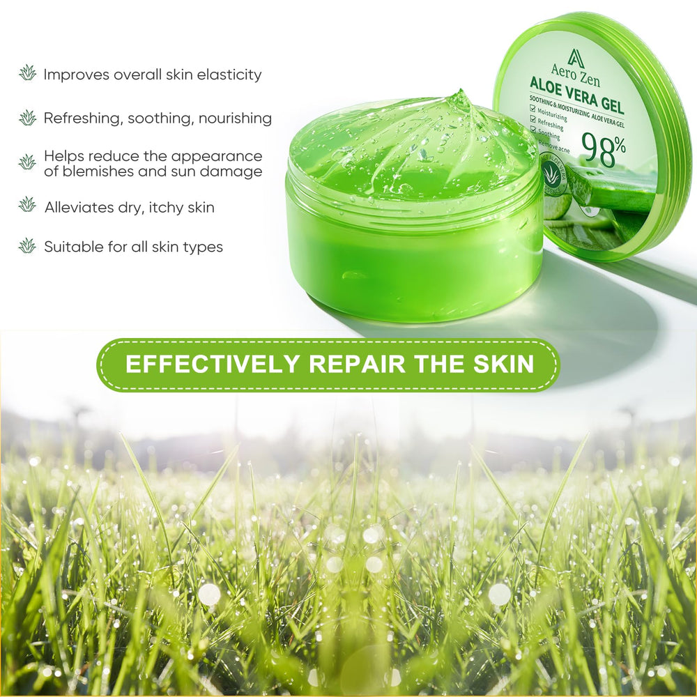 Textura ligera del gel de Aloe de Aero Zen, absorción rápida