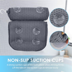 Almohada AEROiVi para baño con seis ventosas, sujeción estable en cualquier tina.