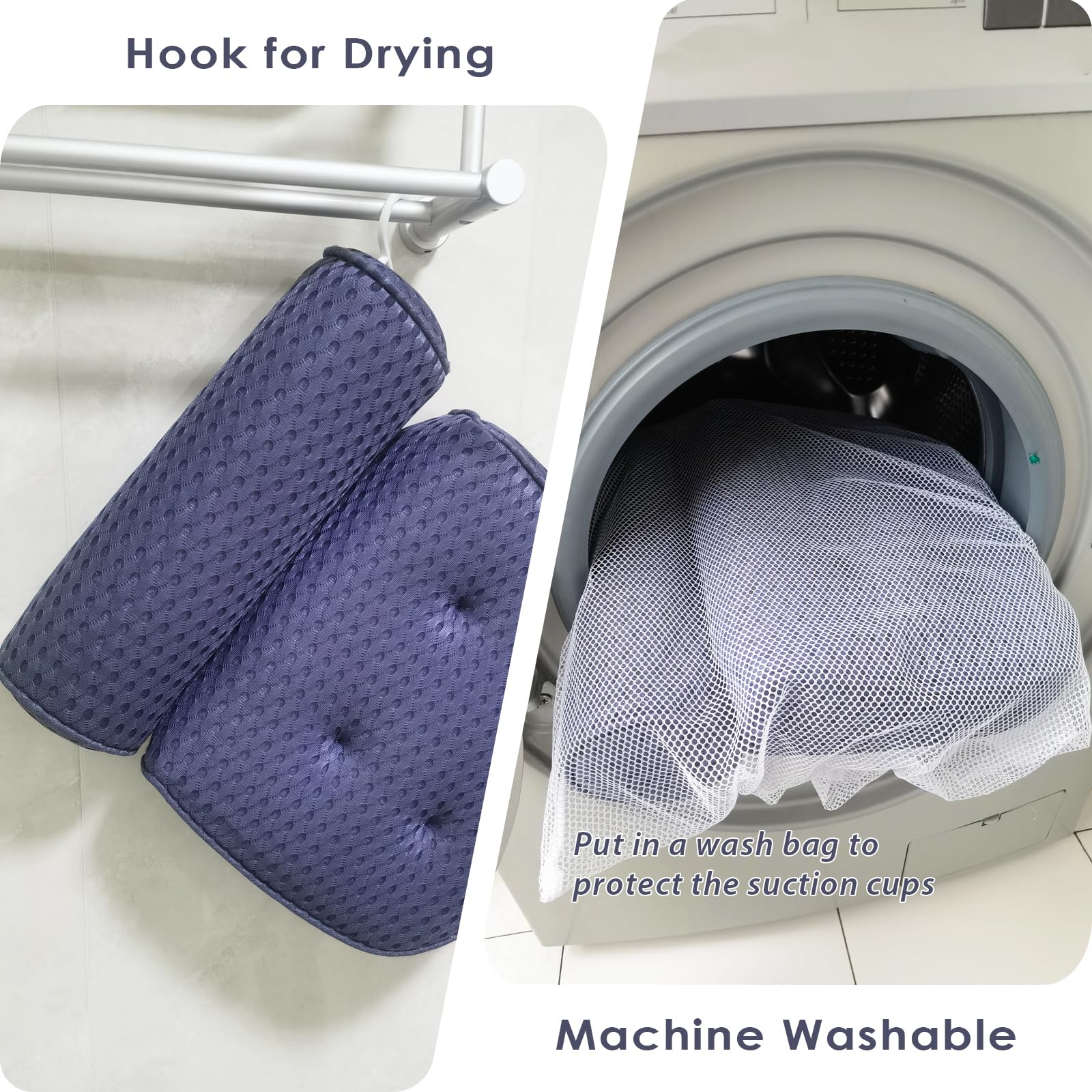 AEROiVi almohada de baño lavable a máquina para higiene fácil