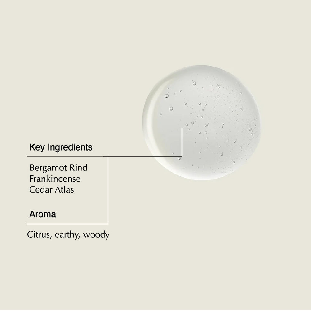 Champú Aesop, esencia de bergamota, aroma fresco para el día.