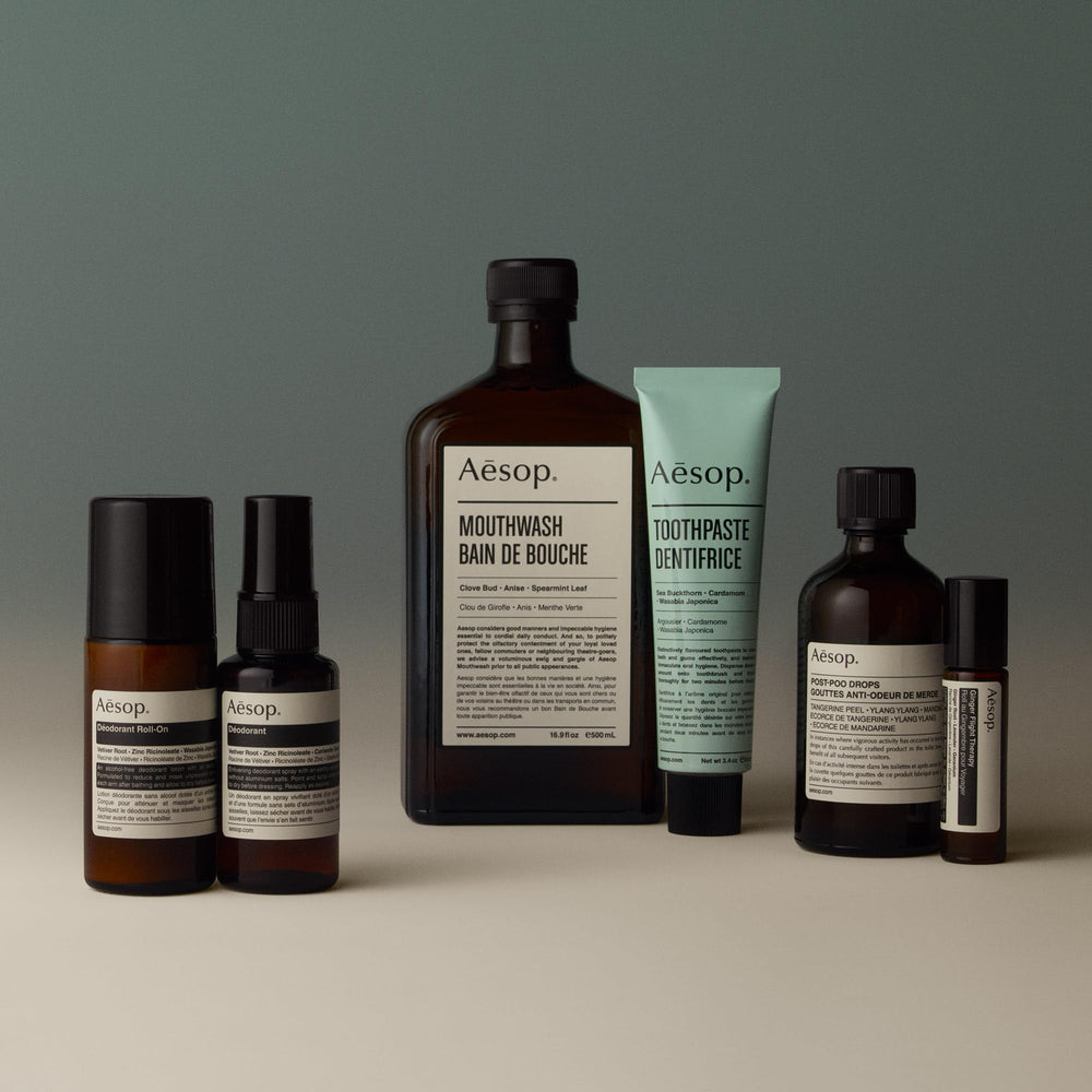 Aesop desodorante herbal con hamamelis para frescura al instante.