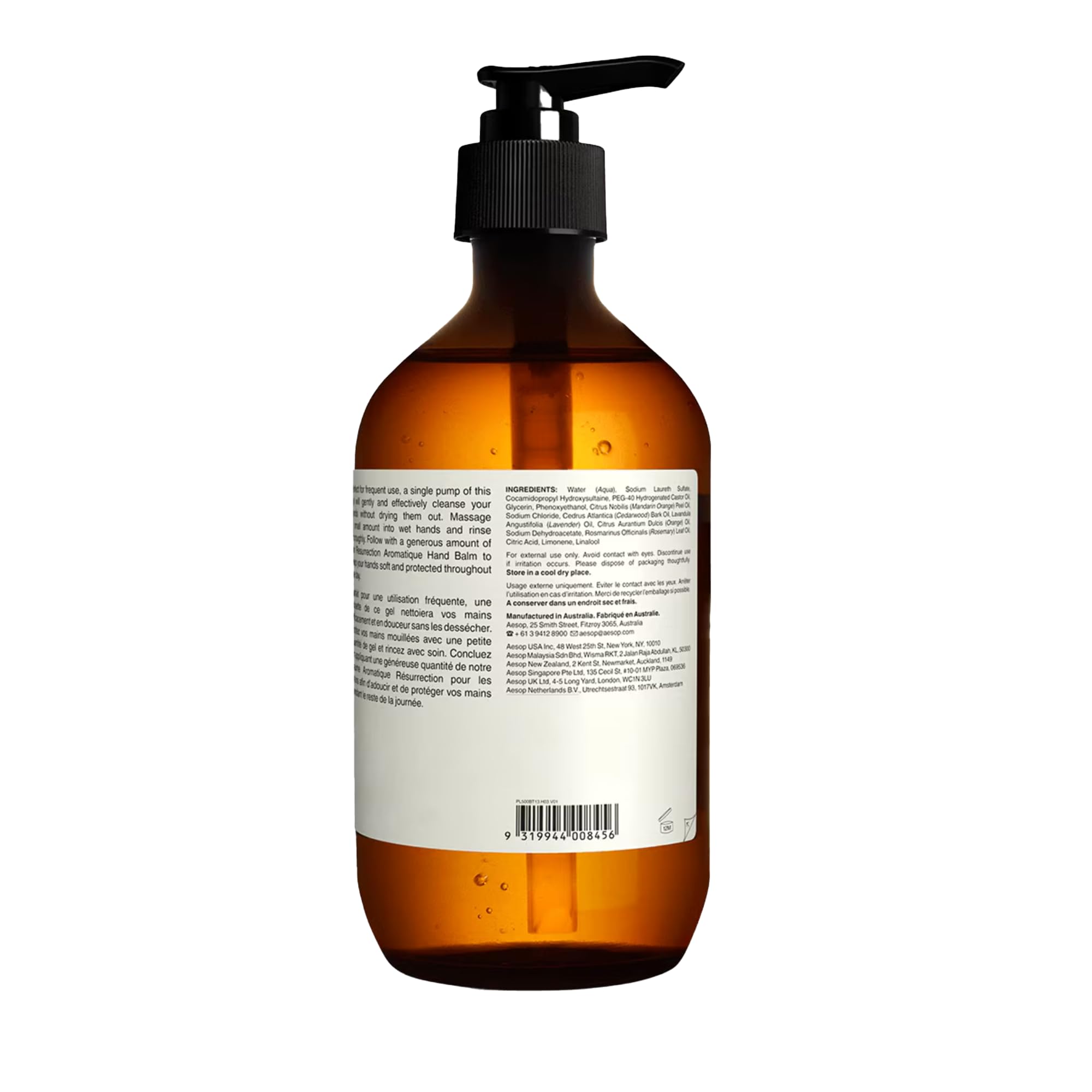 Aesop Resurrección Aromática, etiqueta vegana y envase reciclado