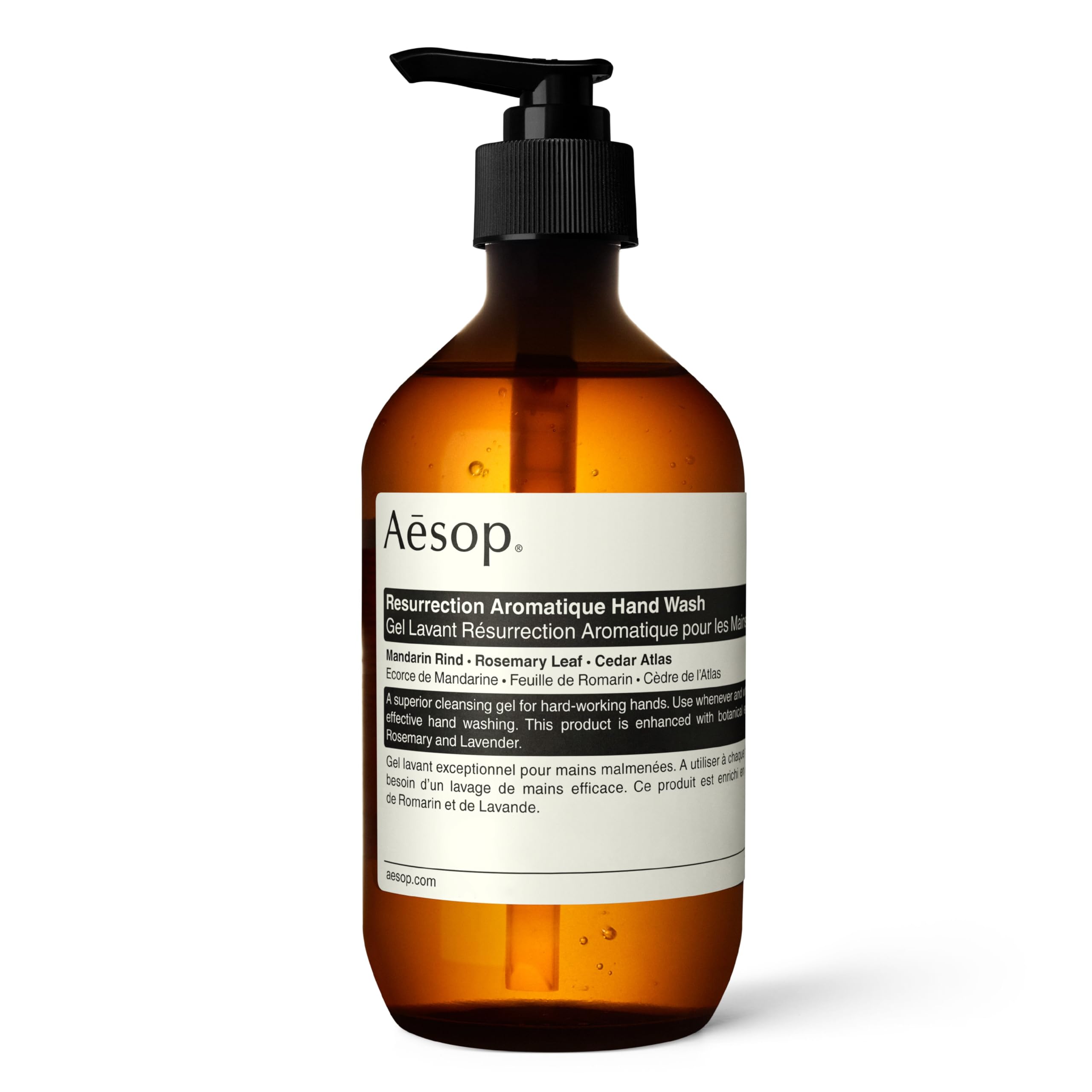 Aesop Resurrection Aromatique jabon manos frasco, limpieza suave para piel sensible