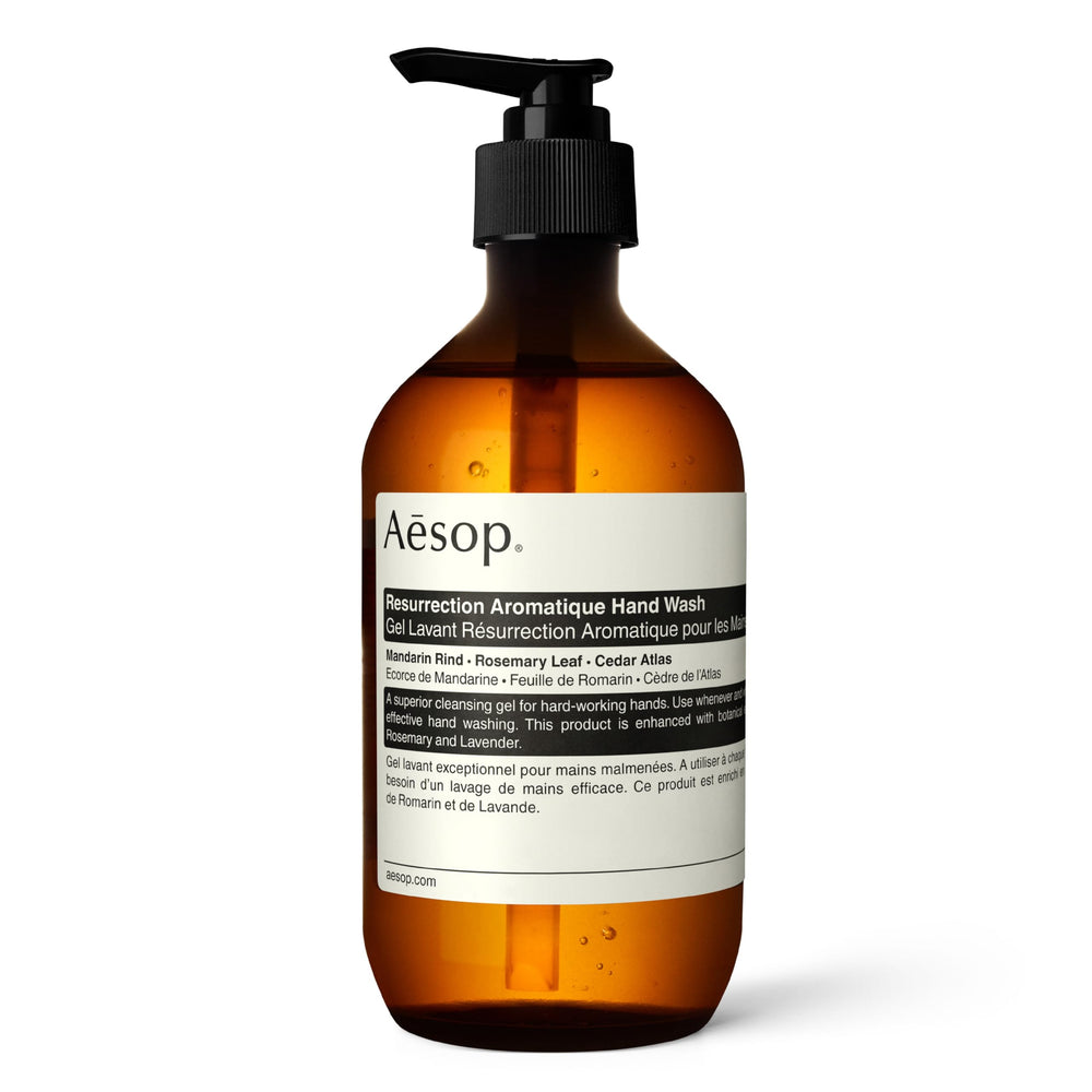 Aesop Resurrection Aromatique jabon manos frasco, limpieza suave para piel sensible