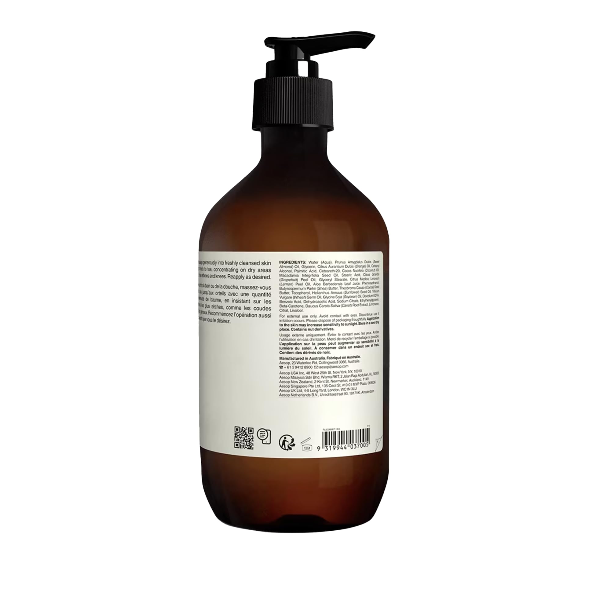 Aesop bálsamo corporal de corteza, ideal tras exposición solar para calmar y hidratar.