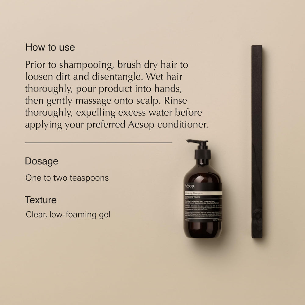 Aesop Voluminizante genera espuma rica para cabello fino