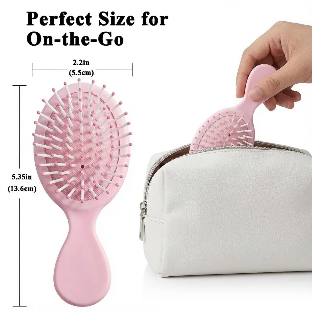 AESPAKO Cepillo mojado mini con mango ergonomico, agarre cómodo durante el peinado.