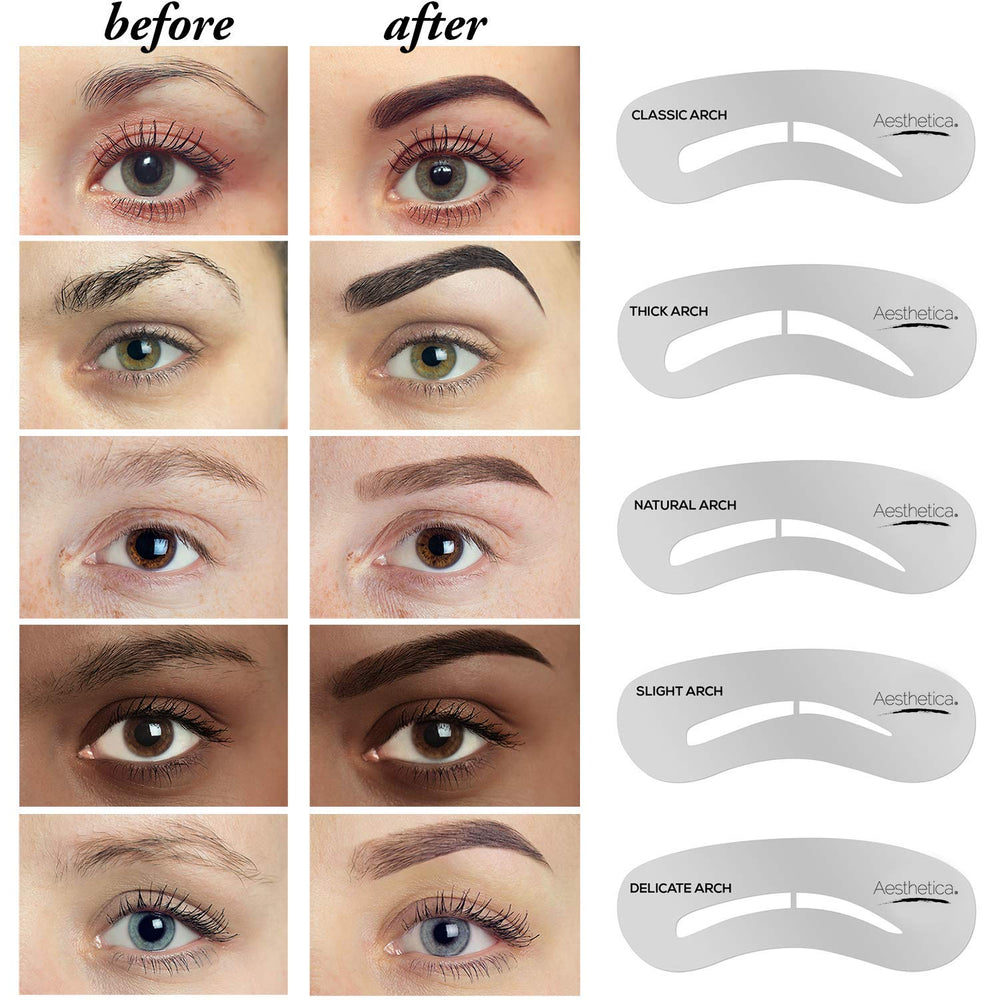 Aesthetica plantillas cejas 5 formas clásicas y atemporales.