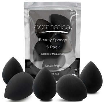 Esponja de maquillaje Aesthetica, libre de latex, para aplicación suave y uniforme.