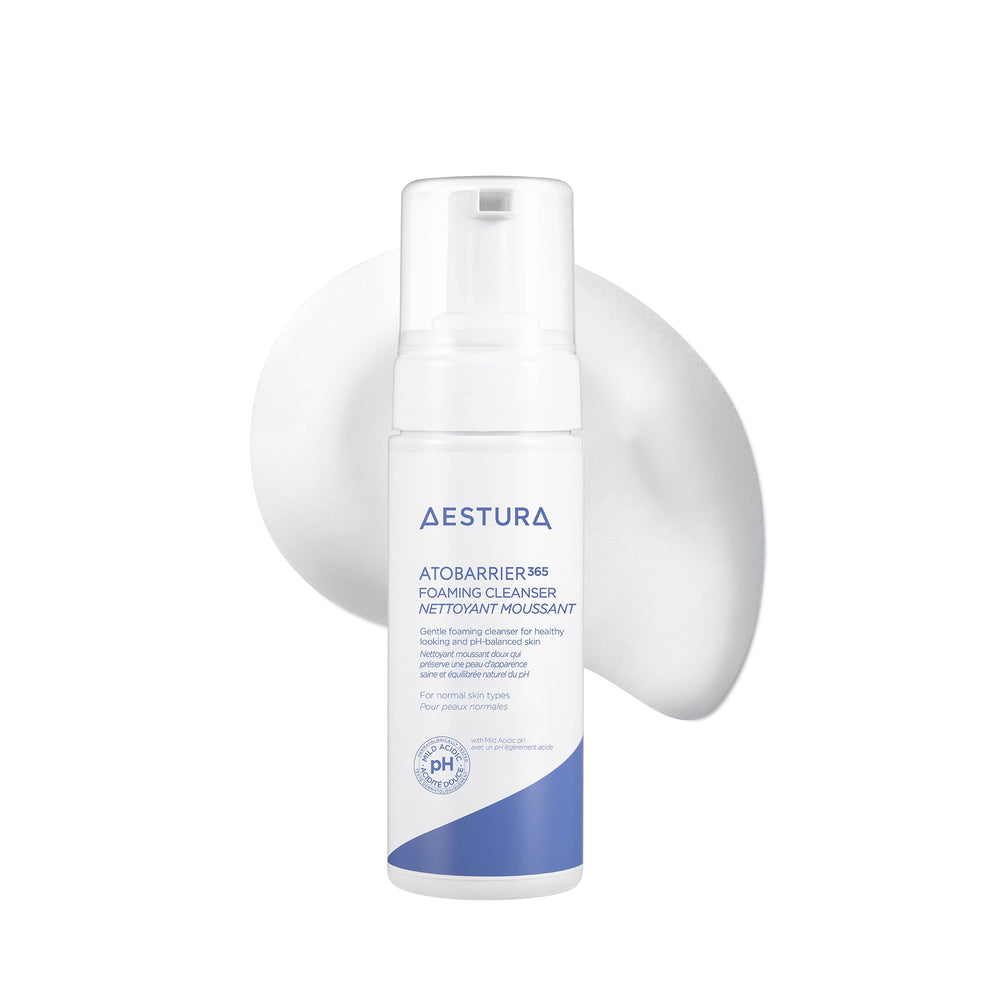 AESTURA ATOBARRIER365 bottle front, easy daily cleanse for sensitive skin.
