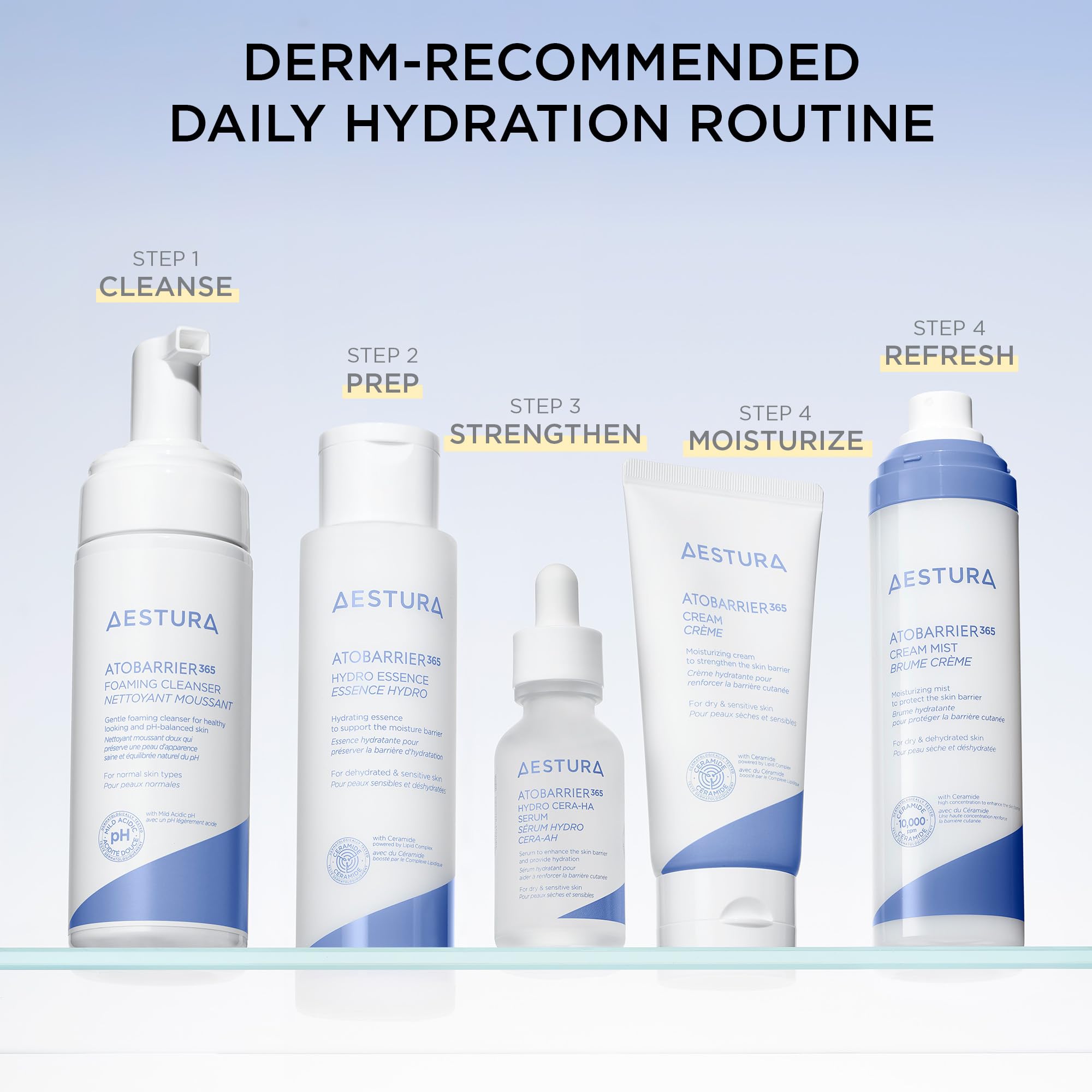 AESTURA ATOBARRIER365 dry skin solution applied to the skin